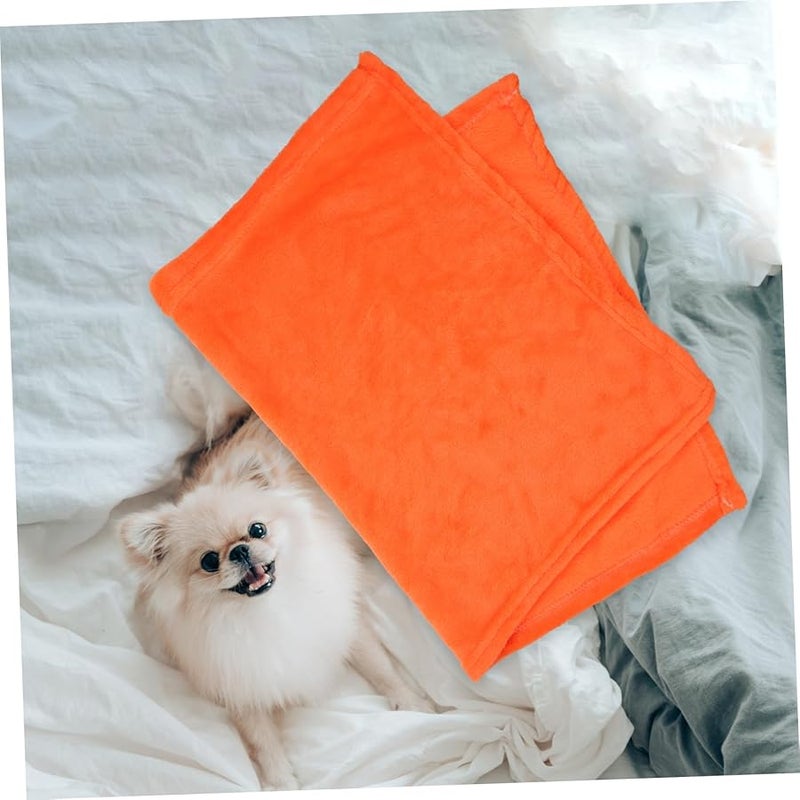 Cabilock Orange Flannel Fleece Pet Blanket Cozy Lightweight Warm Throw For Dogs Cats Bed Couch - Image 4